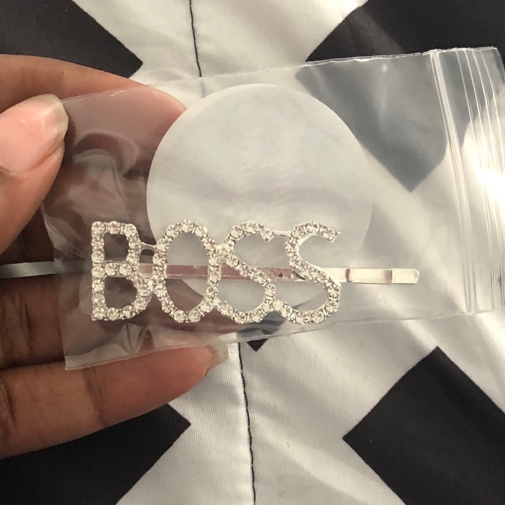 Boss Rhinestone Hair Clip